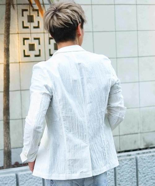 GOSTAR DE FUGA（ゴスタール ジフーガ）の「ワッシャー加工リネンテーラードジャケット（テーラードジャケット・メンズ・ホワイト/ベージュ/ネイビー・M/L/XL）」の7枚目の写真