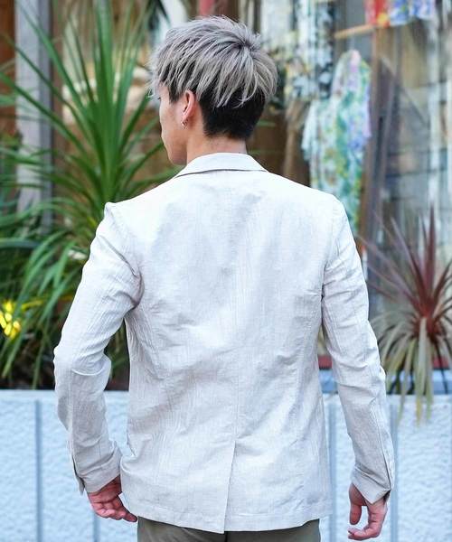 GOSTAR DE FUGA（ゴスタール ジフーガ）の「ワッシャー加工リネンテーラードジャケット（テーラードジャケット・メンズ・ホワイト/ベージュ/ネイビー・M/L/XL）」の12枚目の写真