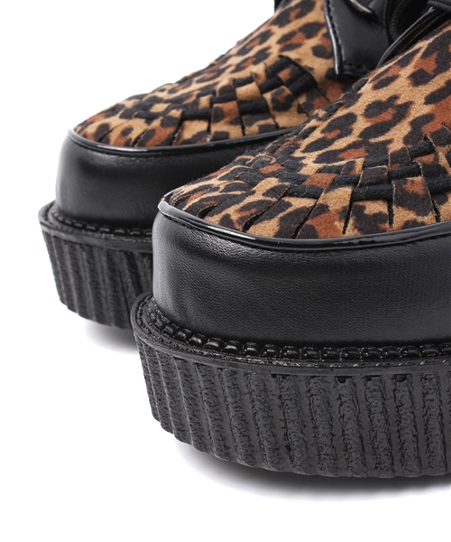 LOVEHUNTER（ラブハンター）の「LOVE HUNTER / 厚底 ラバーソールタイプ (1700)（モカシン/デッキシューズ・メンズ・ホワイト/ブラック/レオパード/ブラック×ホワイト/ブラック×ブラック・40/41/43/44/42）」の9枚目の写真