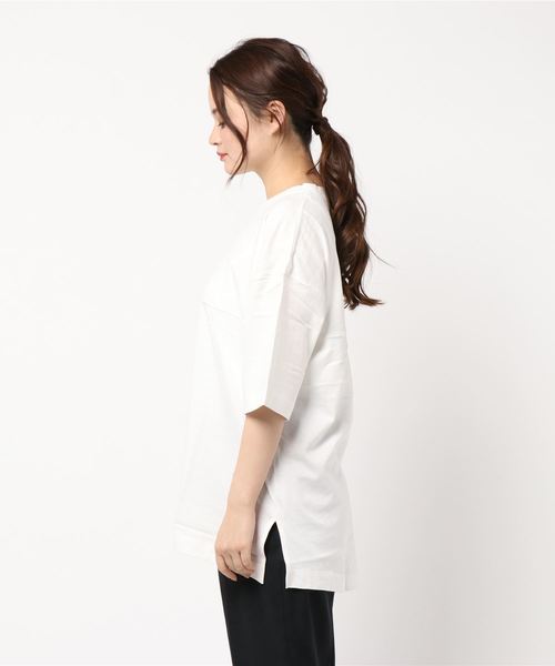 FREE'S MART（フリーズマート）の「カルフォルニアコットンルーズネックＴシャツ（Tシャツ/カットソー・レディース・ブラック/ホワイト/ベージュ/パープル/ピンク/グリーン・FREE）」の7枚目の写真