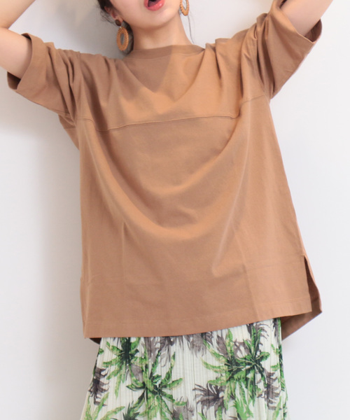 FREE'S MART（フリーズマート）の「カルフォルニアコットンルーズネックＴシャツ（Tシャツ/カットソー・レディース・ブラック/ホワイト/ベージュ/パープル/ピンク/グリーン・FREE）」の3枚目の写真