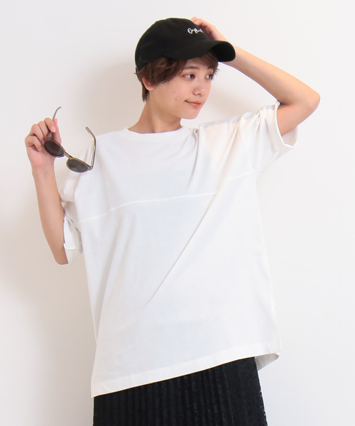 FREE'S MART（フリーズマート）の「カルフォルニアコットンルーズネックＴシャツ（Tシャツ/カットソー・レディース・ブラック/ホワイト/ベージュ/パープル/ピンク/グリーン・FREE）」の13枚目の写真