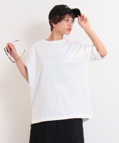 FREE'S MART（フリーズマート）の「カルフォルニアコットンルーズネックＴシャツ（Tシャツ/カットソー・レディース・ブラック/ホワイト/ベージュ/パープル/ピンク/グリーン・FREE）」の15枚目の写真