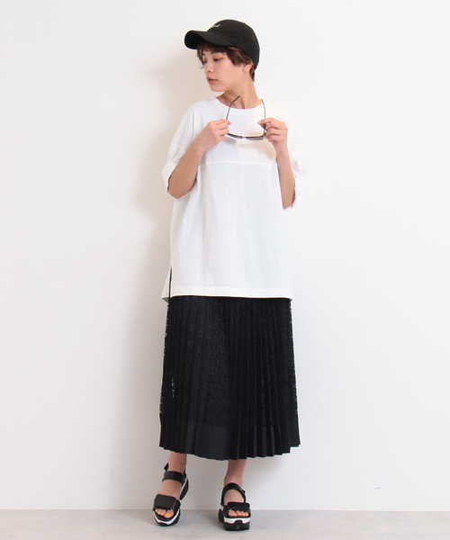 FREE'S MART（フリーズマート）の「カルフォルニアコットンルーズネックＴシャツ（Tシャツ/カットソー・レディース・ブラック/ホワイト/ベージュ/パープル/ピンク/グリーン・FREE）」の16枚目の写真