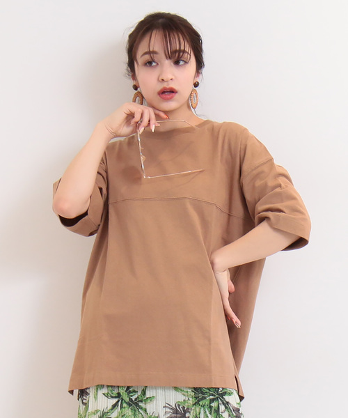 FREE'S MART（フリーズマート）の「カルフォルニアコットンルーズネックＴシャツ（Tシャツ/カットソー・レディース・ブラック/ホワイト/ベージュ/パープル/ピンク/グリーン・FREE）」の18枚目の写真