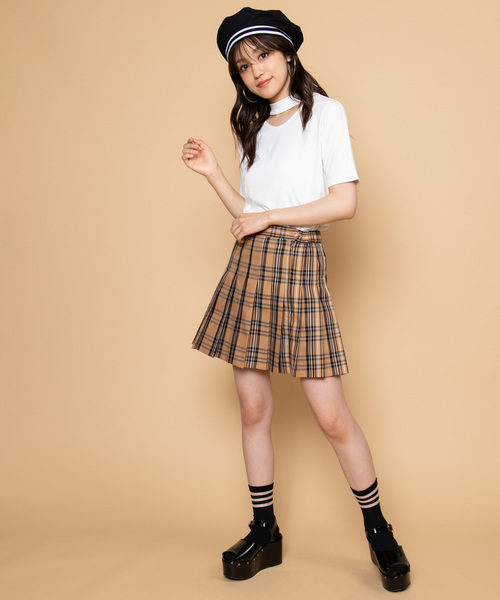 WEGO（ウィゴー）の「WEGO/チェックプリーツミニスカート（スカート・レディース・ベージュ系その他2/パープル系その他3/イエロー系その他2・SMALL/MEDIUM/LARGE）」の10枚目の写真