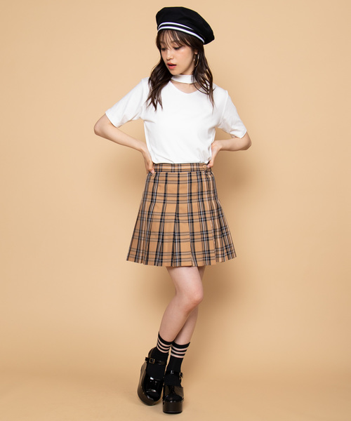 WEGO（ウィゴー）の「WEGO/チェックプリーツミニスカート（スカート・レディース・ベージュ系その他2/パープル系その他3/イエロー系その他2・SMALL/MEDIUM/LARGE）」の15枚目の写真