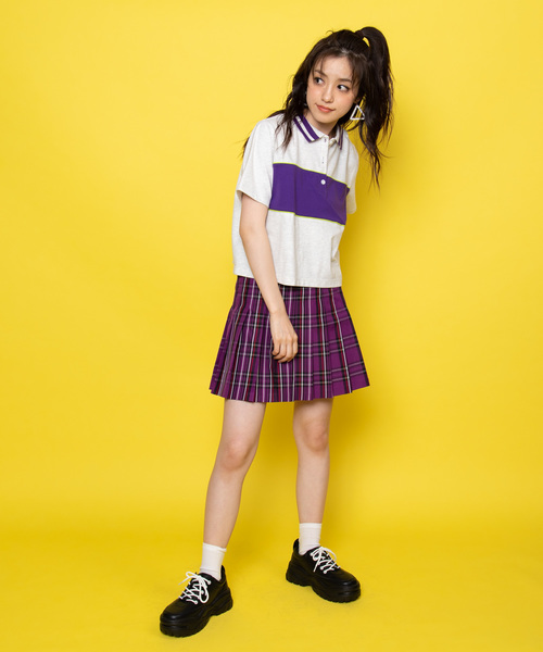 WEGO（ウィゴー）の「WEGO/チェックプリーツミニスカート（スカート・レディース・ベージュ系その他2/パープル系その他3/イエロー系その他2・SMALL/MEDIUM/LARGE）」の13枚目の写真