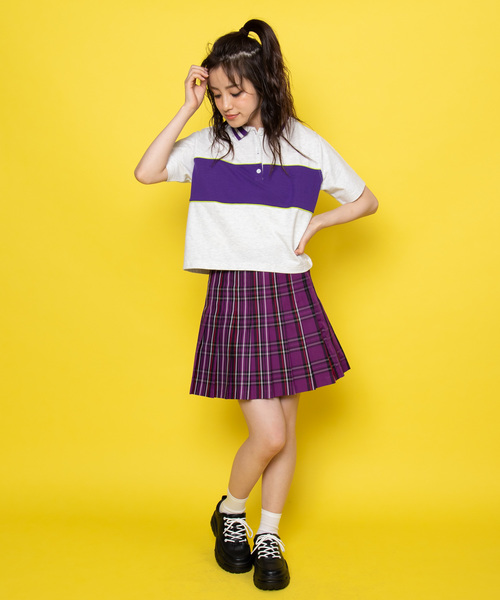 WEGO（ウィゴー）の「WEGO/チェックプリーツミニスカート（スカート・レディース・ベージュ系その他2/パープル系その他3/イエロー系その他2・SMALL/MEDIUM/LARGE）」の17枚目の写真