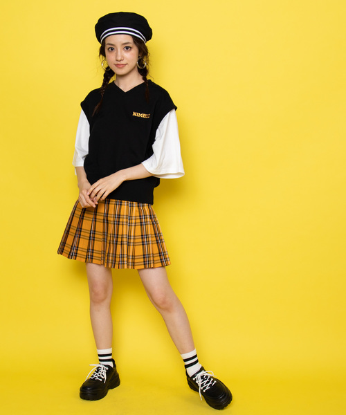 WEGO（ウィゴー）の「WEGO/チェックプリーツミニスカート（スカート・レディース・ベージュ系その他2/パープル系その他3/イエロー系その他2・SMALL/MEDIUM/LARGE）」の14枚目の写真