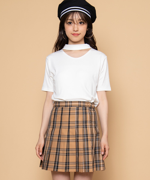 WEGO（ウィゴー）の「WEGO/チェックプリーツミニスカート（スカート・レディース・ベージュ系その他2/パープル系その他3/イエロー系その他2・SMALL/MEDIUM/LARGE）」の6枚目の写真