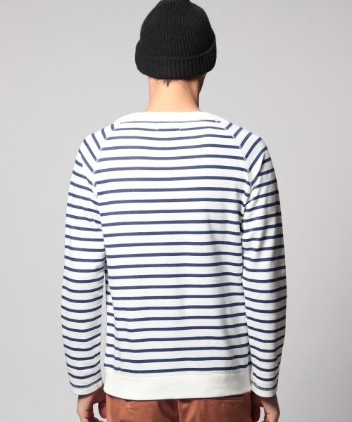 UNITED ARROWS（ユナイテッドアローズ）の「UAS ガーゼ　ボーダーボートネック ◆（Tシャツ/カットソー・メンズ・ネイビー/オレンジ・X-LARGE/LARGE/SMALL/MEDIUM/X-SMALL）」の5枚目の写真