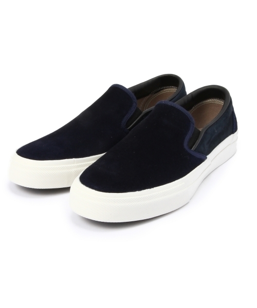 BEAUTY&YOUTH UNITED ARROWS(ビューティーアンドユースユナイテッドアローズ)の「BY スウェード コンビ スリッポン(スニーカー・メンズ・ブラック/ネイビー/ホワイト/ブラウン・27cm(2)/28cm(3)/25cm(0)/26cm(1))」の1枚目の写真