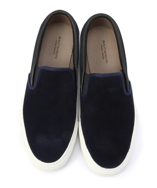 BEAUTY&YOUTH UNITED ARROWS(ビューティーアンドユースユナイテッドアローズ)の「BY スウェード コンビ スリッポン(スニーカー・メンズ・ブラック/ネイビー/ホワイト/ブラウン・27cm(2)/28cm(3)/25cm(0)/26cm(1))」の6枚目の写真