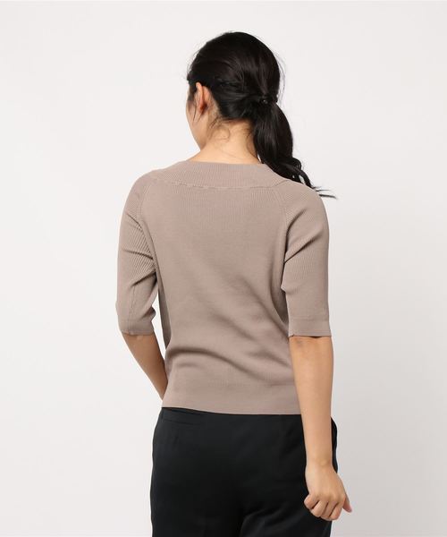 YECCA VECCA（イェッカヴェッカ）の「2way5分袖リブニット（ニット/セーター・レディース・ブラック/ベージュ/ブルー/バーガンディー・FREE）」の7枚目の写真