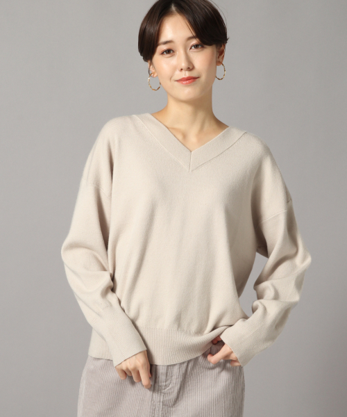 LOWRYS FARM(ローリーズファーム)の「ウスモチモチVネックプルオーバー 841667(ニット/セーター・レディース・ブラック/ベージュ/グレー/レッド/アイボリー・FREE)」の5枚目の写真