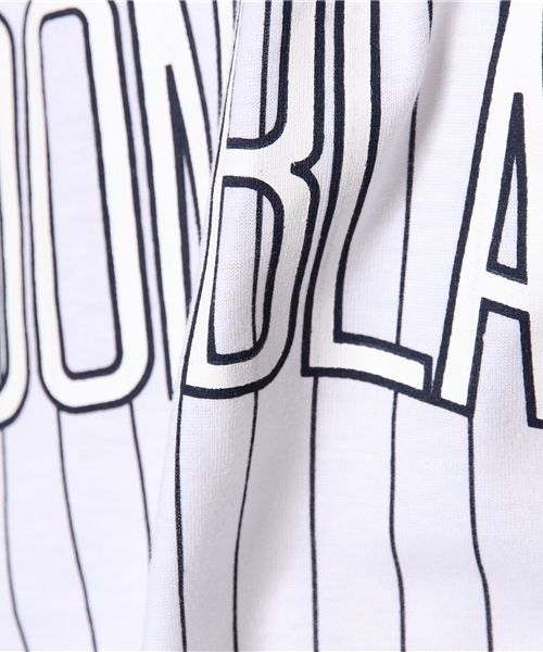 WEGO（ウィゴー）の「WEGO/アーチロゴストライプTシャツ（Tシャツ/カットソー・メンズ・ホワイト/杢グレー・LARGE/MEDIUM）」の7枚目の写真