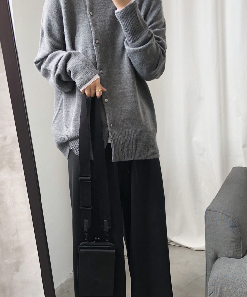 chuclla(チュクラ)の「【chuclla】【2019AW】斜めカット カーディガン アシンメトリー ニット chw842(カーディガン/ボレロ・レディース・ブラック/グレー/アイボリー・FREE)」の9枚目の写真