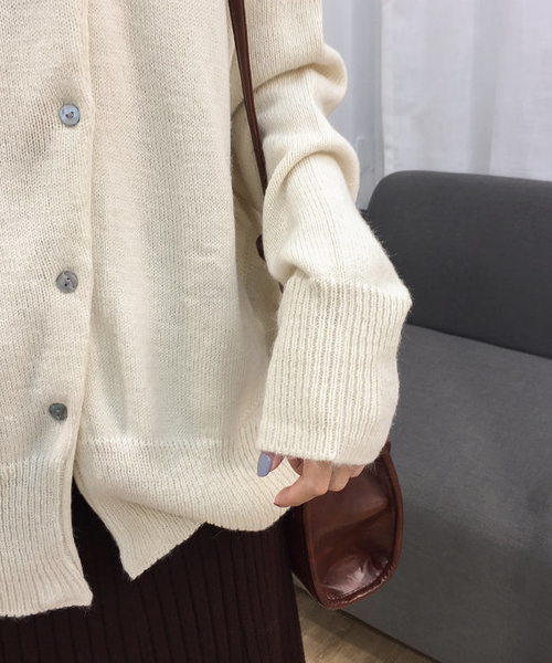 chuclla(チュクラ)の「【chuclla】【2019AW】斜めカット カーディガン アシンメトリー ニット chw842(カーディガン/ボレロ・レディース・ブラック/グレー/アイボリー・FREE)」の15枚目の写真