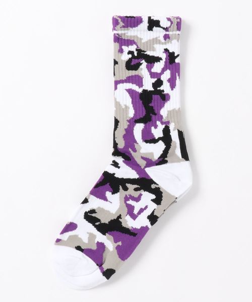 Fun & Daily(ファンアンドデイリー)の「F&D : カモフラソックス(ソックス/靴下・メンズ・グレー/グリーン/ワインレッド/オレンジ/ピンク/パープル・FREE)」の3枚目の写真