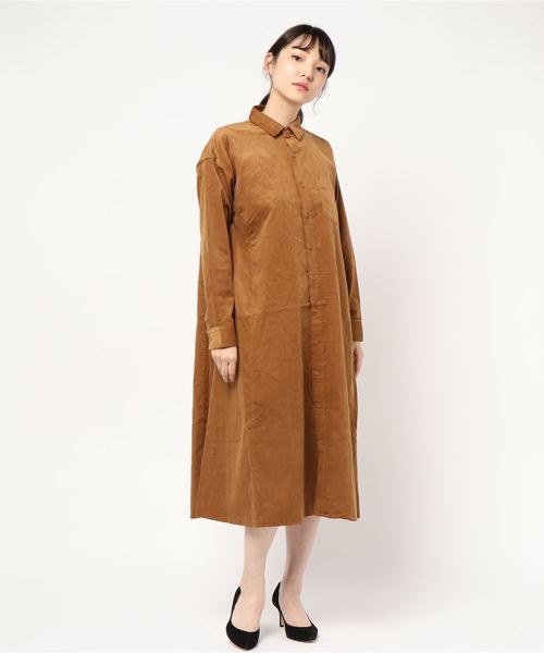 ワンピース シャツワンピースコーデュロイaラインシャツワンピース シャツワンピース Sm2rhythm サマンサモスモスリズム のファッション
