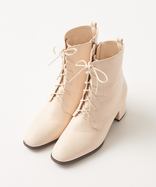 natural couture（ナチュラルクチュール）の「レースアップレディブーツ（ブーツ・レディース・アイボリー/ブラック/モカ・MEDIUM/LARGE）」の20枚目の写真