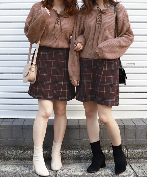 PairPair（ペアペア）の「編み上げ袖ボリュームニットプルオーバー（ニット/セーター・レディース・ピンク/アイボリー/モカ・FREE）」の11枚目の写真