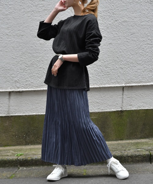 Ambre Neige（アンブルネージュ）の「フクレジャガードチュニック【WEB/EC限定商品】（Tシャツ/カットソー・レディース・ブラック/オフホワイト・FREE）」の8枚目の写真