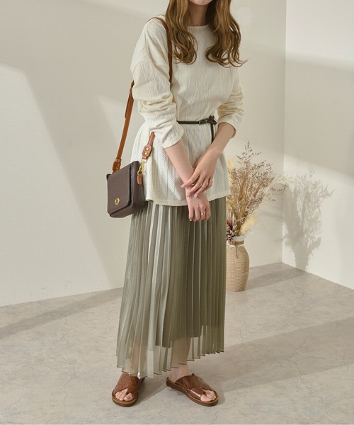 Ambre Neige（アンブルネージュ）の「フクレジャガードチュニック【WEB/EC限定商品】（Tシャツ/カットソー・レディース・ブラック/オフホワイト・FREE）」の16枚目の写真