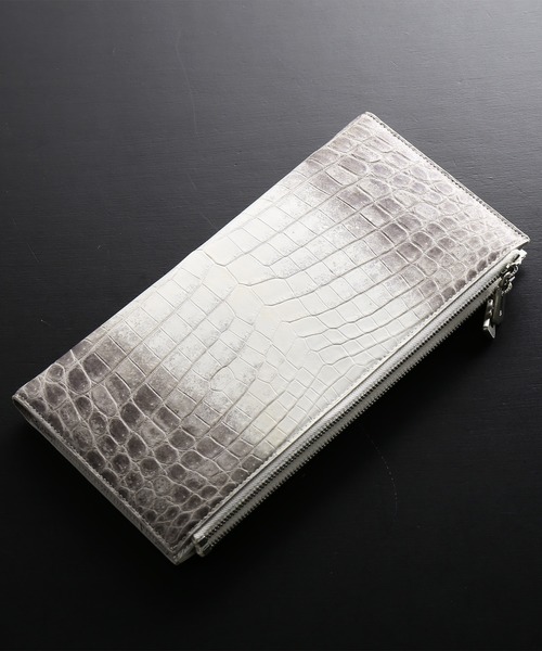ヒマラヤクロコダイルレザーダブルファスナー長財布大きい 手帳型