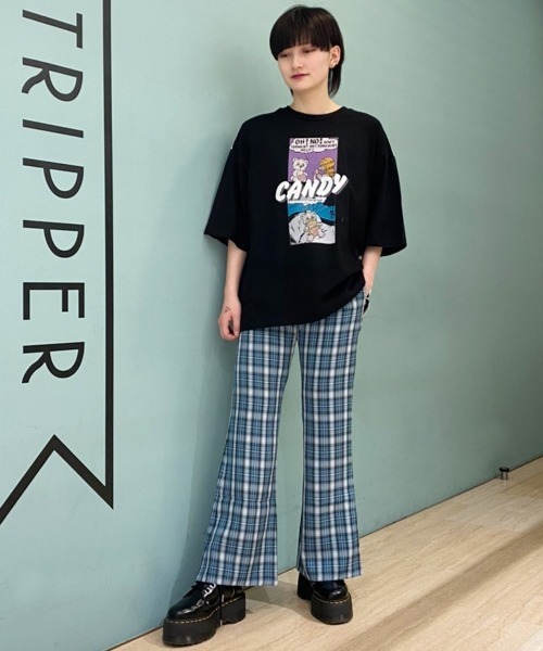 Candy Stripper（キャンディストリッパー）の「BRISK CHECK FLARE パンツ（その他パンツ・レディース・ピンク/グリーン/ブルー/イエロー・1/2）」の15枚目の写真