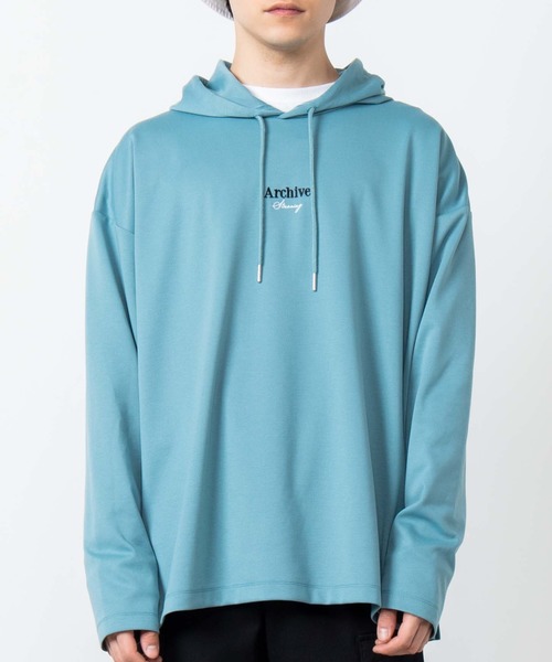 WEGO（ウィゴー）の「WEGO/ロゴ刺繍ビッグシルエットポンチプルパーカー（パーカー・メンズ・ホワイト/グリーン系その他・MEDIUM/LARGE）」の7枚目の写真