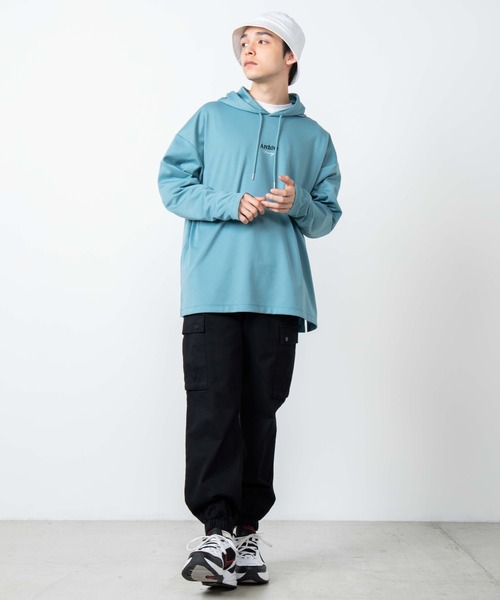 WEGO（ウィゴー）の「WEGO/ロゴ刺繍ビッグシルエットポンチプルパーカー（パーカー・メンズ・ホワイト/グリーン系その他・MEDIUM/LARGE）」の6枚目の写真