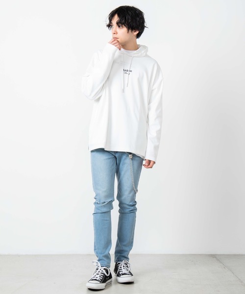 WEGO（ウィゴー）の「WEGO/ロゴ刺繍ビッグシルエットポンチプルパーカー（パーカー・メンズ・ホワイト/グリーン系その他・MEDIUM/LARGE）」の11枚目の写真