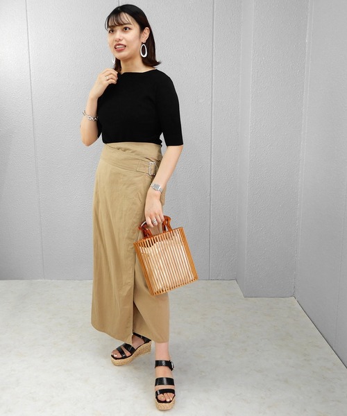 minia（ミニア）の「ざっくり編みラフィアヒールのストラップウェッジサンダル　□（サンダル・レディース・ブラック/ブラウン/ナチュラル・LL/S/M/L）」の16枚目の写真