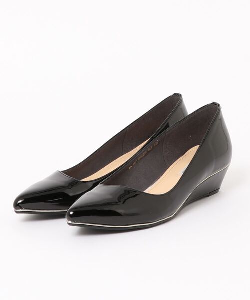 Mode et Jacomo(モードエジャコモ)の「ポインテッドウェッジソールパンプス(パンプス・レディース・ブラック/カーキ/ライトブラック・23.5cm/24cm/24.5cm/22.5cm/23cm)」の3枚目の写真
