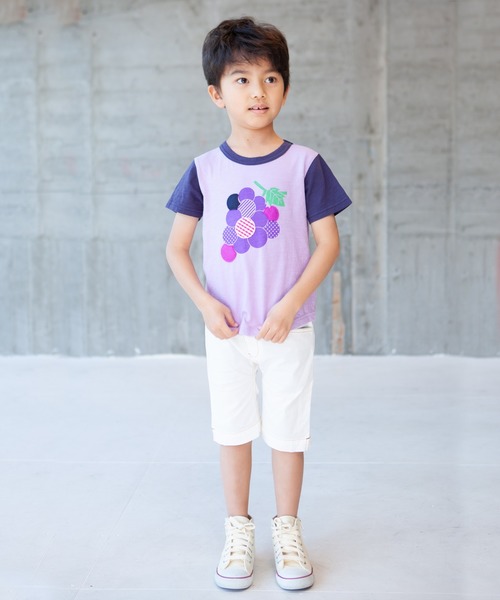 RAGMART(ラグマート)の「プリントTシャツ バナナ キウイ ブドウ(Tシャツ/カットソー・キッズ・オフホワイト/ブルー/パープル・100cm/110cm/130cm/120cm)」の13枚目の写真