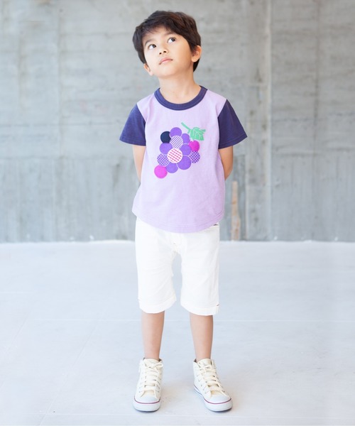RAGMART(ラグマート)の「プリントTシャツ バナナ キウイ ブドウ(Tシャツ/カットソー・キッズ・オフホワイト/ブルー/パープル・100cm/110cm/130cm/120cm)」の14枚目の写真