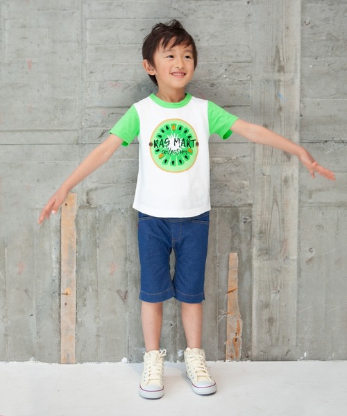 RAGMART(ラグマート)の「プリントTシャツ バナナ キウイ ブドウ(Tシャツ/カットソー・キッズ・オフホワイト/ブルー/パープル・100cm/110cm/130cm/120cm)」の8枚目の写真
