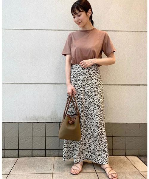 green label relaxing（グリーンレーベルリラクシング）の「CFC プリント / 無地 バイヤス ナロー スカート（スカート・レディース・オフホワイト/ケリー/ブラウン/ブラック・FREE）」の6枚目の写真