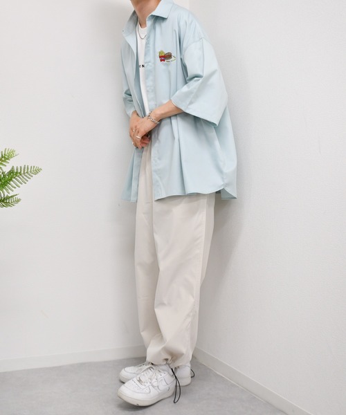 kutir(クティール)の「アソートワンポイント刺繍半袖シャツ(シャツ/ブラウス・メンズ・ライトブルー/ベージュ/ブラウン/オフホワイト/グリーン/ダークブルー・MEDIUM/LARGE)」の10枚目の写真