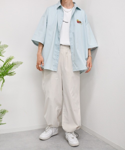 kutir(クティール)の「アソートワンポイント刺繍半袖シャツ(シャツ/ブラウス・メンズ・ライトブルー/ベージュ/ブラウン/オフホワイト/グリーン/ダークブルー・MEDIUM/LARGE)」の15枚目の写真