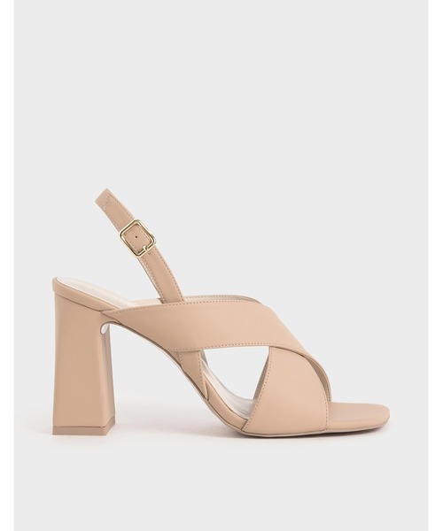 CHARLES & KEITH(チャールズ & キース)の「クリスクロス スリングバックヒールサンダル / Criss-Cross Slingback Heeled Sandals(サンダル・レディース・ブラック/グリーン/アイボリー・22.5cm/23cm/23.5cm/24.5cm/25cm/25.5cm)」の2枚目の写真
