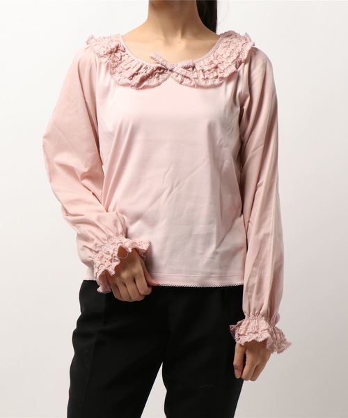 PINK HOUSE（ピンクハウス）の「フリル襟カットソー（Tシャツ 