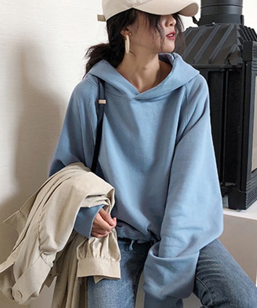 STYLEBLOCK(スタイルブロック)の「スウェットプルオーバーパーカー(パーカー・レディース・ブルー/グリーン・M/2XL/XL/L)」の2枚目の写真