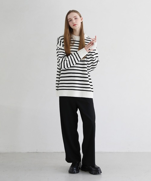 セール】ウォッシャブル5ゲージロングオーバーサイズ クルー