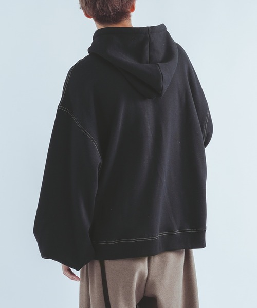 epnok（エプノック）の「配色ステッチルーズパーカー（パーカー・メンズ・オレンジ/ブラック/ベージュ・LARGE/MEDIUM）」の17枚目の写真