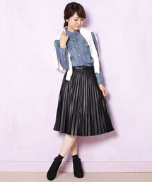 NANO universe | フェイクレザープリーツスカート(スカート)