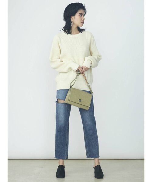 EVRIS（エヴリス）の「クロコライクWOODショルダーBAG（ショルダーバッグ・レディース・ブラック/パープル/ミント・FREE）」の5枚目の写真