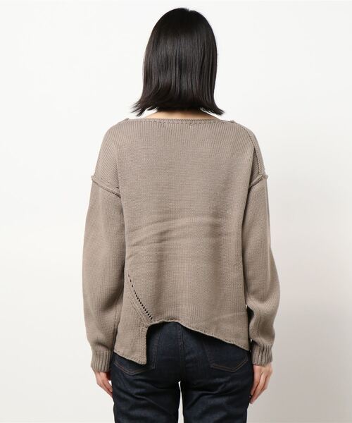 HONEYSUCKLE ROSE（ハニーサックルローズ）の「【HONEYSUCKLE ROSE】アシメ切り替えニット（ニット/セーター・レディース・オフホワイト/ブルー/グレー・M/L）」の5枚目の写真